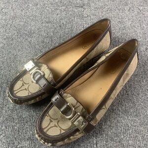 Coach Women's Tan and Brown Signature Loafers